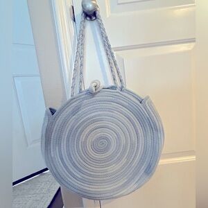 Circular shoulder bag woven blue NWOT